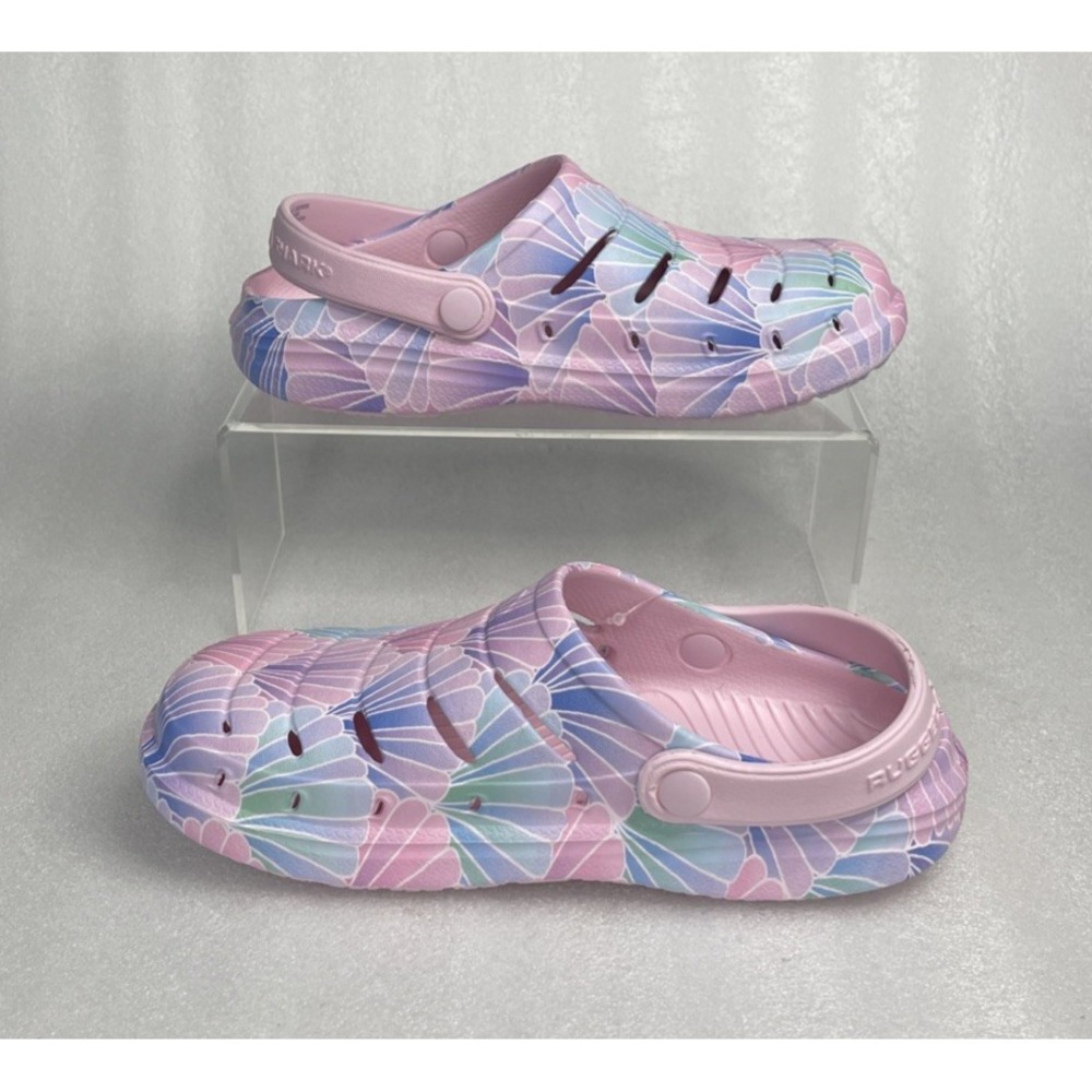 Rugged Shark Eva Shell Print Pink Clogs Slip on Sandals Girls Size 1 NEW - Picture 8 of 16